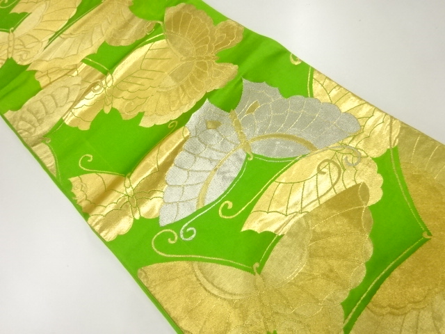 アンティーク　蝶模様織出し袋帯（材料）